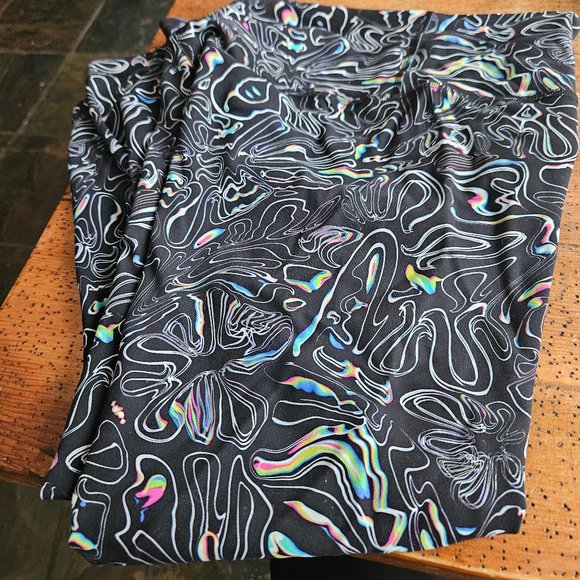 Wunder Train High-Rise Crop 23" Daisyfied Yogo Moonbow Black- SZ 10 - Picture 8 of 9